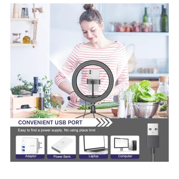 COPY - LED Ring Light - 10" Selfie Ring Light with Tripod - Picture 1 of 5